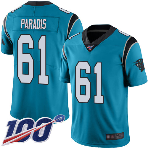 Carolina Panthers Limited Blue Men Matt Paradis Alternate Jersey NFL Football 61 100th Season Vapor Untouchable
